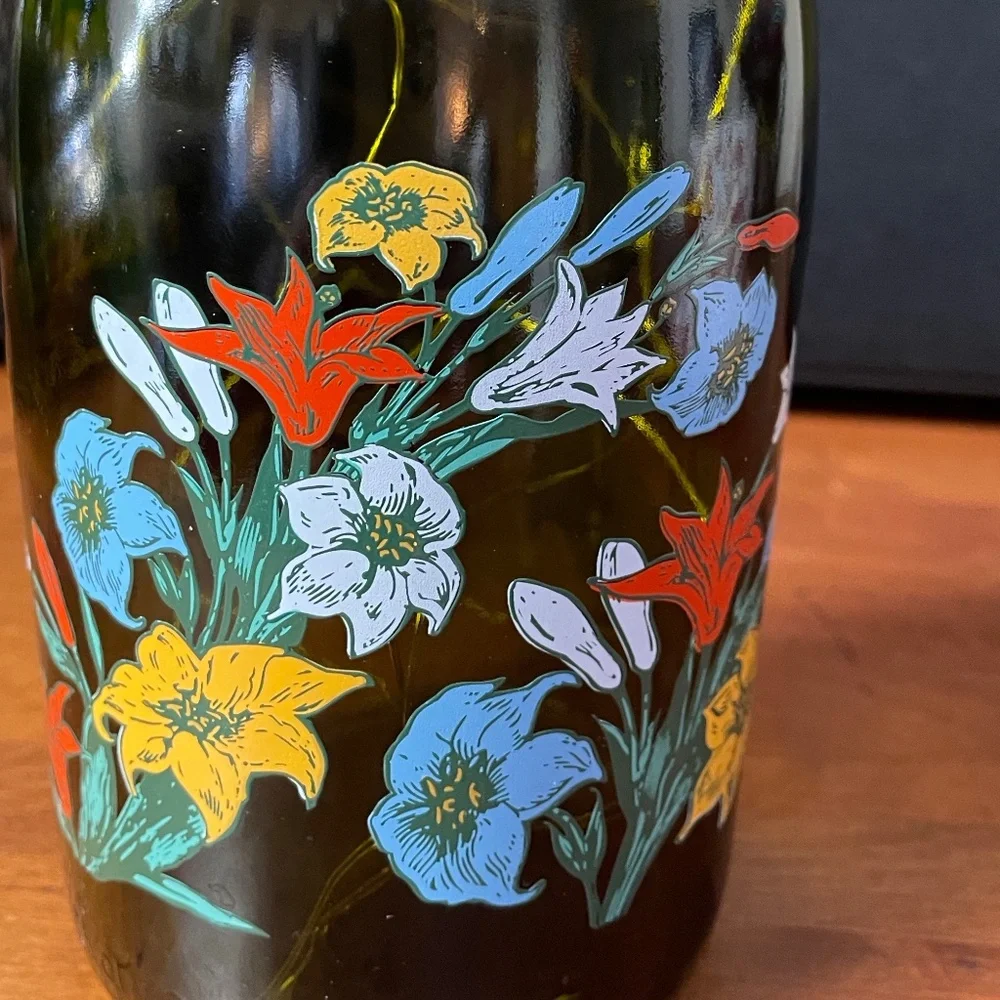 Wine bottle with cork fairy lights